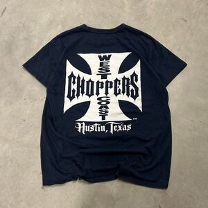 Navy and White West Coast Choppers Biker Shirt